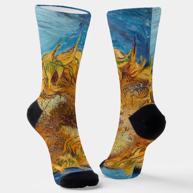Vincent van Gogh - Zwei Schnittblumen Socken (Gewinkelt)