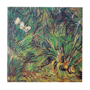 Vincent Van Gogh - Zwei weiße Schmetterlinge Fine  Fliese