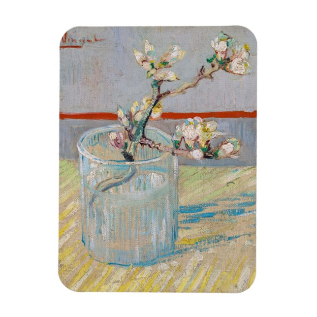 Vincent van Gogh - Zweigstelle Almond im Glas Magnet (Vertikal)