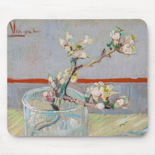 Vincent van Gogh - Zweigstelle Almond im Glas Mousepad (Vorne)