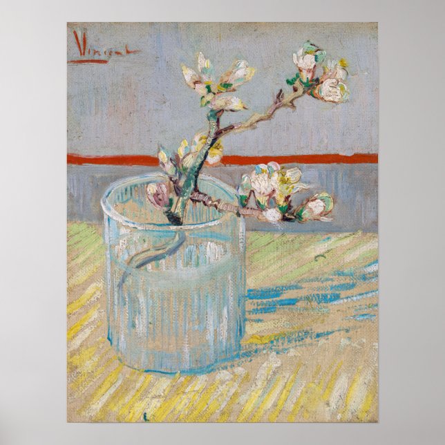 Vincent van Gogh - Zweigstelle Almond im Glas Poster (Vorne)