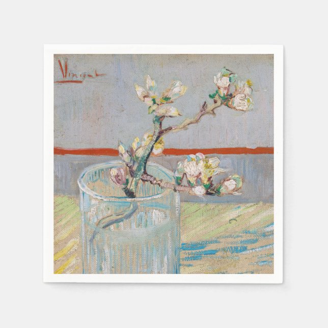 Vincent van Gogh - Zweigstelle Almond im Glas Serviette (Vorderseite)