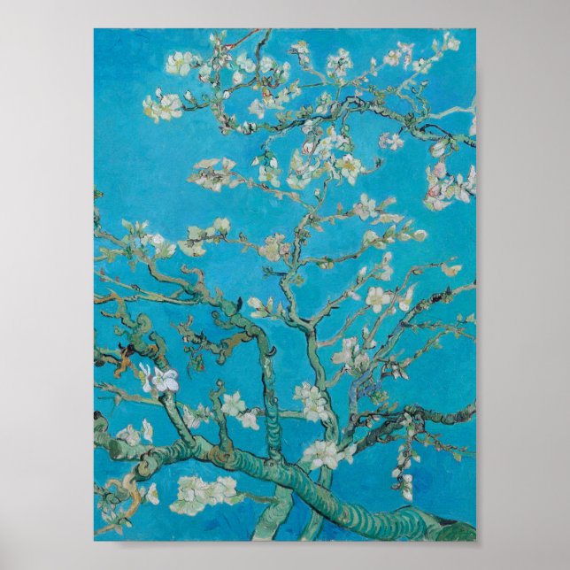 Vincent Van Gogh - Zweigstellen mit Almond Blossom Poster (Vorne)