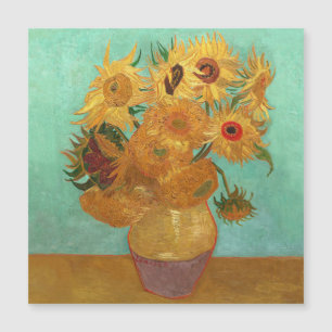 Vincent Van Gogh Zwölf Sonnenblumen in einer Vase Magnetkarte