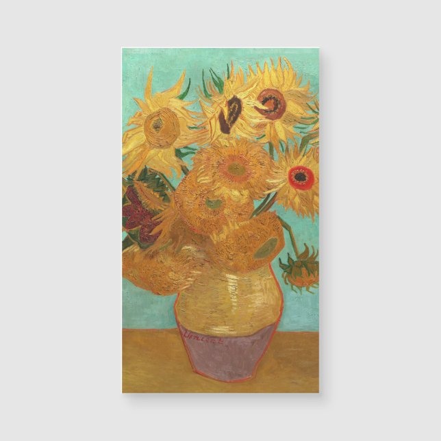 Vincent Van Gogh Zwölf Sonnenblumen in einer Vase Magnetkarte (Vorderseite)