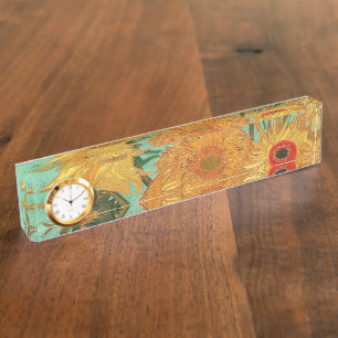 Vincent Van Gogh Zwölf Sonnenblumen in einer Vase Namensplakette