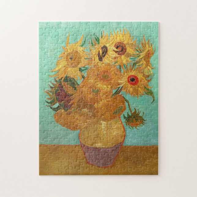 Vincent Van Gogh Zwölf Sonnenblumen in einer Vase Puzzle (Vertikal)