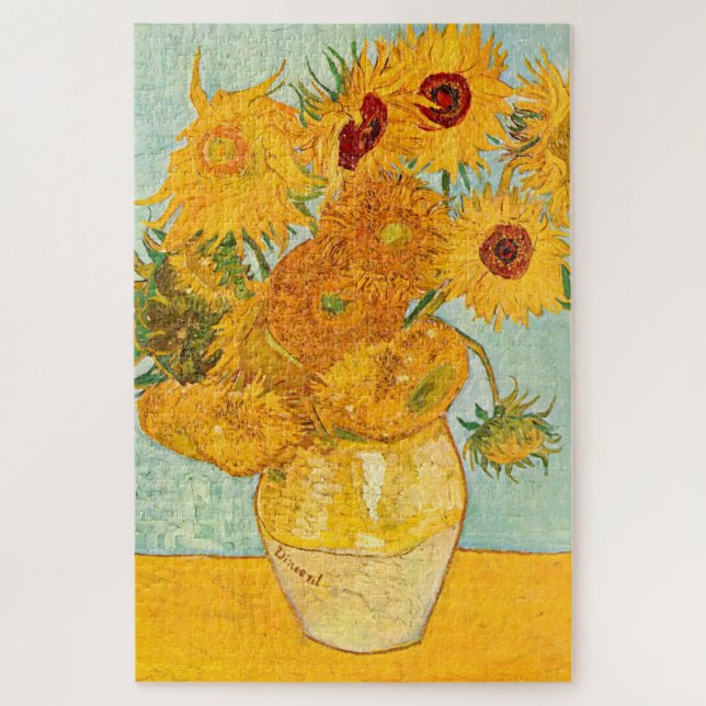 Vincent Van Gogh Zwölf Sonnenblumen in einer Vase  Puzzle (Vertikal)