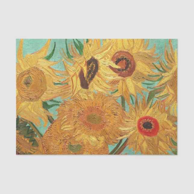 Vincent Van Gogh Zwölf Sonnenblumen in einer Vase Seidenpapier (Vorderseite)