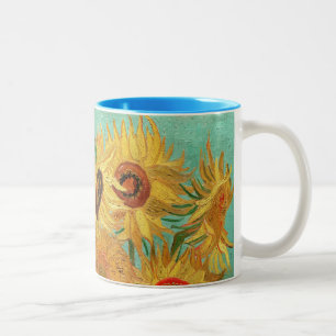 Vincent Van Gogh Zwölf Sonnenblumen in einer Vase Zweifarbige Tasse