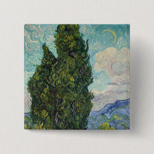 Vincent van Gogh - Zypressen Button