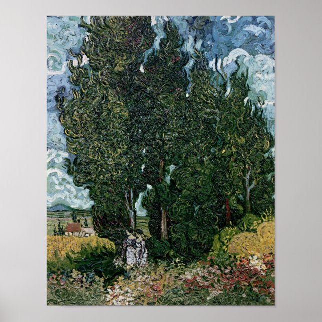 Vincent van Gogh | Zypressen, c.1889-90 Poster (Vorne)