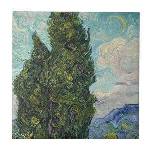 Vincent van Gogh - Zypressen Fliese