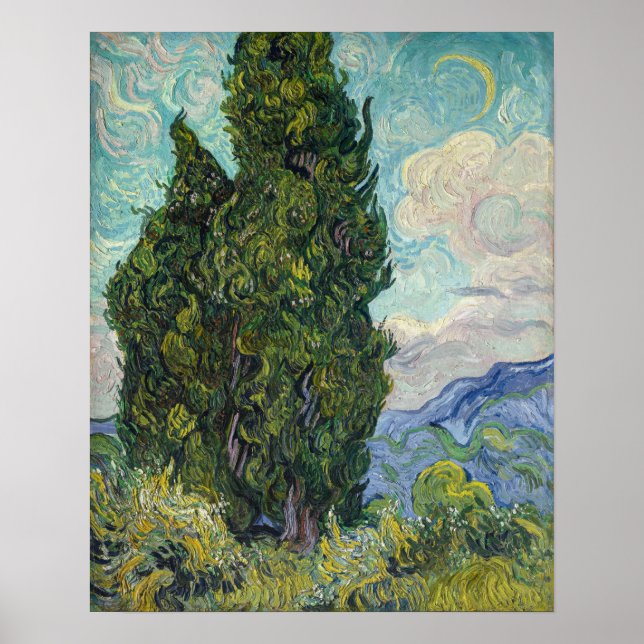 Vincent van Gogh - Zypressen Poster (Vorne)