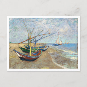 Vincent van Gogh's Fischerboote am Strand Postkarte