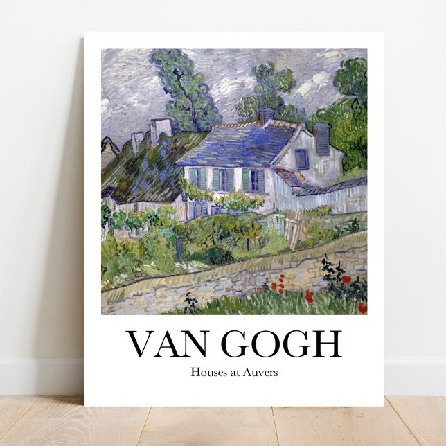 Vincent van Gogh's Houses at Auvers Poster (Own a Van Gogh: "Houses at Auvers." Vibrant colors, museum-quality)