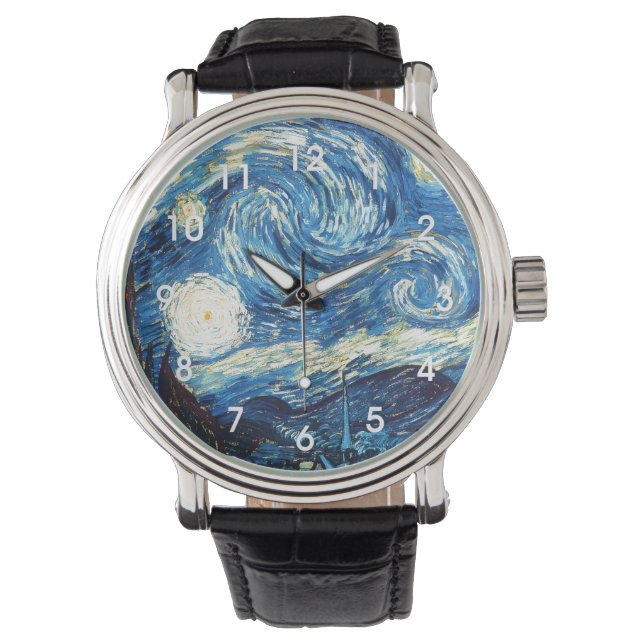 Vincent van Gogh's painting, Starry Night, Armbanduhr (Vorderseite)