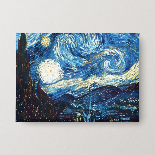 Vincent van Gogh's painting, Starry Night, Button (Vorderseite)