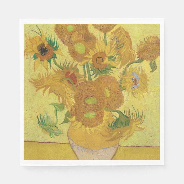 Vincent van Gogh's Sonnenblumen (1888) Serviette (Vorderseite)