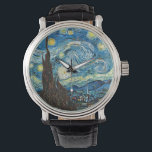 Vincent Van Gogh's Starry Night Armbanduhr<br><div class="desc">Starry Night ist ein Gemälde des niederländischen Post-Impressionisten Vincent van Gogh. Es wurde im Juni 1889 bemalt und zeigt den Blick abends außerhalb seines Sanitärraums in Saint-Rémy-de-Provence (in Südfrankreich), obwohl es tagsüber aus dem Gedächtnis gemalt wurde. Das Gemälde gehört zu Van Gogh's bekanntesten Werken und stellt eine entscheidende Wende in...</div>