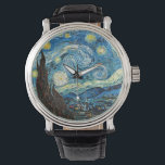 Vincent Van Gogh's Starry Night Armbanduhr<br><div class="desc">Starry Night ist ein Gemälde des niederländischen Post-Impressionisten Vincent van Gogh. Es wurde im Juni 1889 bemalt und zeigt den Blick abends außerhalb seines Sanitärraums in Saint-Rémy-de-Provence (in Südfrankreich), obwohl es tagsüber aus dem Gedächtnis gemalt wurde. Das Gemälde gehört zu Van Gogh's bekanntesten Werken und stellt eine entscheidende Wende in...</div>