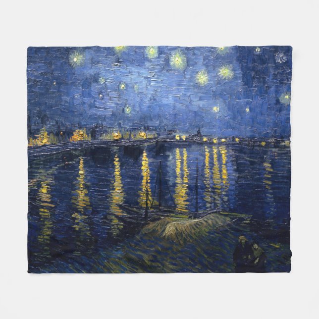 Vincent van Gogh's Starry Night Over the Rhone Fleecedecke (Vorderseite (Horizontal))
