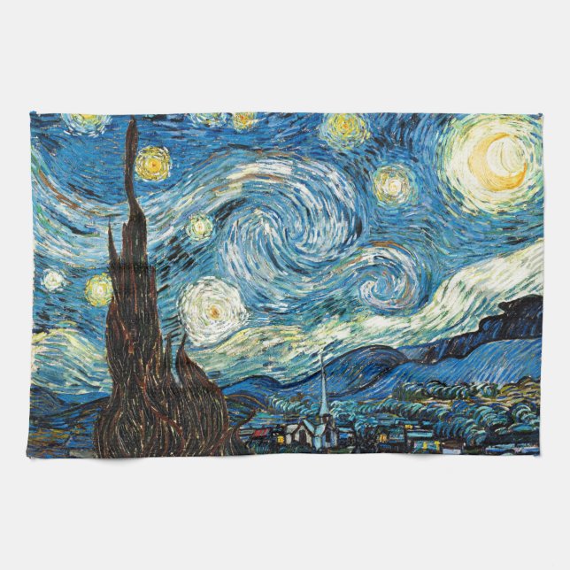 Vincent van Goghs sternenklare Nacht Handtuch (Horizontal)
