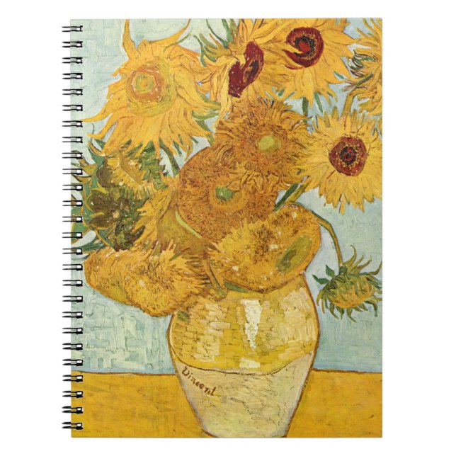Vincent van Gogh's Stilleben mit 12 Sonnenblumen Notizblock (Vorderseite)