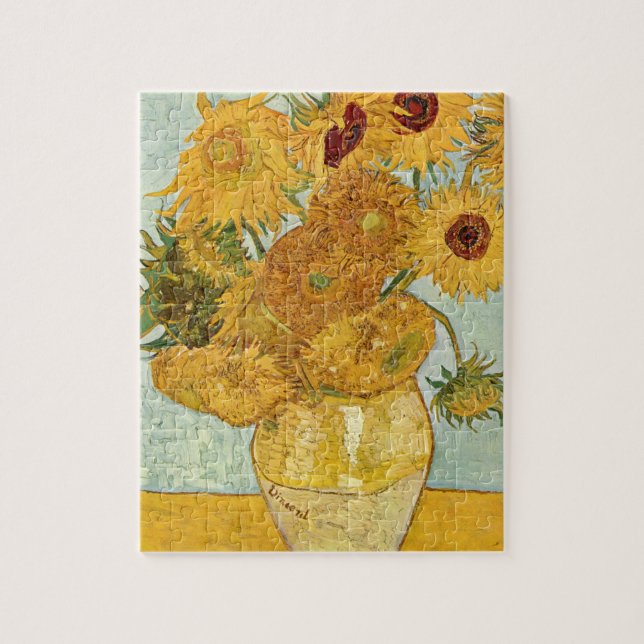 Vincent van Gogh's Stilleben mit 12 Sonnenblumen Puzzle (Vertikal)