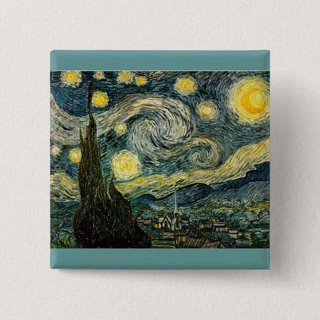 Vincent van Gogh's The Starry Night (1889) Button (Vorderseite)