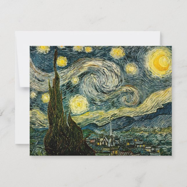Vincent van Gogh's The Starry Night (1889) Einladung (Vorderseite)