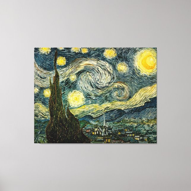 Vincent van Gogh's The Starry Night (1889) Leinwanddruck (Vorderseite)