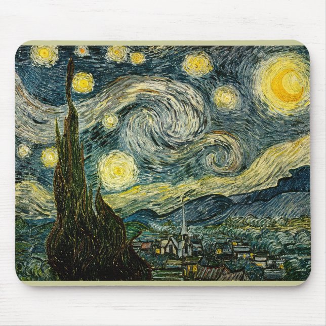 Vincent van Gogh's The Starry Night (1889) Mousepad (Vorne)