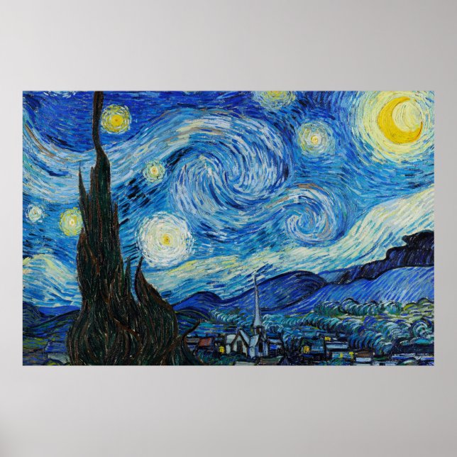 Vincent Van Gogh's The Starry Night (1889) Poster (Vorne)