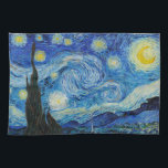 Vincent Van Gogh's The Starry Night Geschirrtuch<br><div class="desc">Tauchen Sie ein in die faszinierende Schönheit von Vincent Van Gogh's The Starry Night mit diesem hochwertigen Kunstdruck der Reproduktionskunst. Eigene Kunstgeschichte und lass der Brillanz von Van Goghs Meisterwerk erhellen Ihre Umgebung.</div>