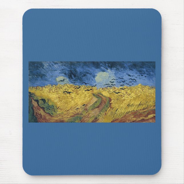 Vincent van Gogh's Weizenfeld mit Krähen (1890) Mousepad (Vorne)