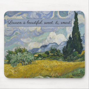 Vincent van Gogh's Weizenfeld mit Zypressen: Mousepad