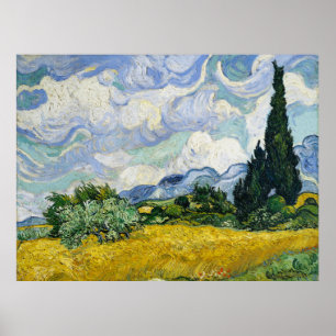 Vincent Van Gogh's Weizenfeld mit Zypressen Poster