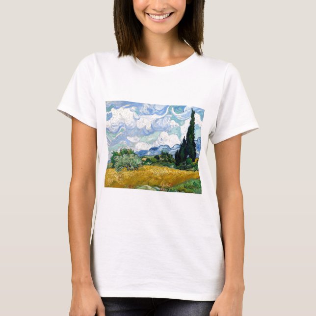 Vincent van GoghWheatfield mit Zypressen T-Shirt (Vorderseite)