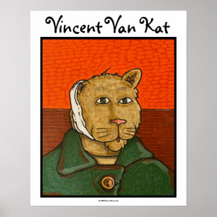 Vincent Van Kat humorvolles Katzenposter Poster