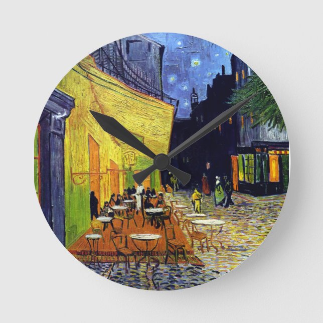 Vincent Willem van Gogh - Cafe Terrace at Night Runde Wanduhr (Vorderseite)