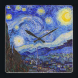 Vincent Willem van Gogh , “ Starry Night ” スクエア壁時計 Quadratische Wanduhr<br><div class="desc">私はGoghが好きな人のためにこの製品を作りました。</div>