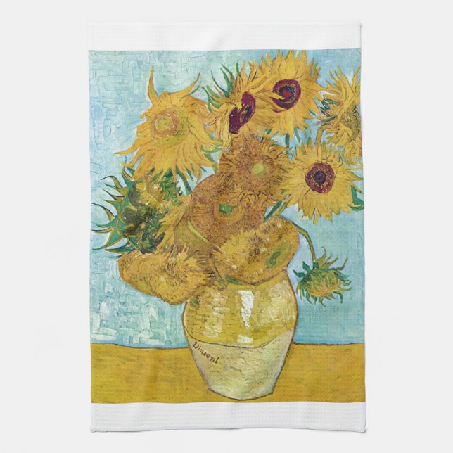 Vincent Willem van Gogh , “ Sunflowers ” Handtuch (Vertikal)