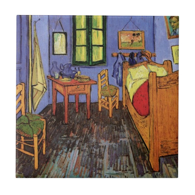 Vincent's Bedroom in Arles von Vincent van Gogh Fliese (Vorderseite)