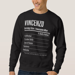 Vincenzo Serving Size Nutrition Label Kalorien Sweatshirt