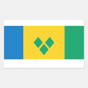 Vincy Flag, Fahne von Saint Vincent und die Grenad Rechteckiger Aufkleber