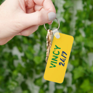 Vincy Simple Zitat mit grünem und blauem Text Schlüsselanhänger