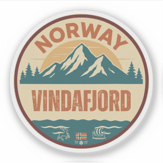 Vindafjord, Norge Norwegen Aufkleber (Vorderseite)