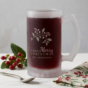 Vine & Berry Frohe Weihnachten Motiv ID1337 Mattglas Bierglas