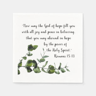 Vine Greenery Bible Verse Napkin Serviette